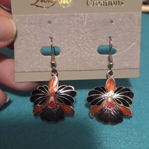 Black and Orange Earrings